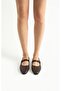 Women's Brown Leather Ballerinas - 2