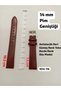 14 mm Compatible Watch Band - Bordo Color Plain Patternless Model, Silver Color Buckle