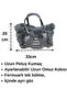 Women's Smoked Long Fur Plush Tote Shoulder & Hand Bag – Zippered, Lined, Long Strap (33X20X12 cm) - 8