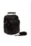 Men's Black Steel Case Genuine Leather Hand and Shoulder Bag with Adjustable Strap (Small Size) - 2