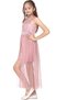 Girl's Waist-Tie Tulle Embroidery Stylish Pink Evening Dress Graduation Special Occasion Dress - 4