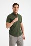 Short Sleeve Flam Linen 100% Cotton Slim Fit Men's Shirt - 2