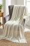Cozy |   Single Sofa Cover Buldan Fabric Tasseled Ecru 180X180 cm