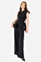 Sleeveless, Gold Accessory Blouse-Pants Set - 2