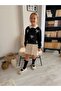Ribbon Embroidered Transitional Blouse and Pleated Skirt Girl's Set-Black - 3