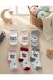 6 Pairs of Baby Kids Socks Combination with Buckle Box Gift - Cotton with Cute Figures - 2