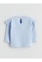 Blue Floral Embroidered Baby Girl Blouse and Leggings - 4