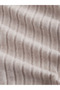 Beige One Shoulder Corded Fabric Knitwear Blouse, Side Gathered Spanish Sleeve Asymmetrical Cut Women's Blouse - 5
