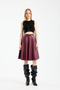 Winmoda Women's Faux Leather Skirt with Velvet Inside - L Stretch Fabric Elastic Waist Knee Length Bell Skirt