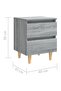 Bed Cabinet with Solid Wood Legs Grey Sonoma 40x35x50 cm - 3