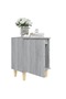 Bed Cabinet with Solid Wood Legs Grey Sonoma 40x30x50 cm - 2