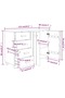 Sideboard HAMAR Light Grey 113x40x80 cm Solid Wood Pine - 7