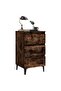 Bed Cabinet with Metal Legs Smoked Oak 40x35x69 cm - 2