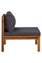 2 Piece Sofa Set with Dark Grey Cushions Solid Acacia Wood - 4