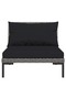 3 Piece Garden Lounge Set Dark Grey Half Round Poly Rattan - 5