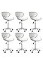 Swivel Dining Chairs 6 pcs White Faux Leather