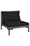 Garden Sofas 3pcs with Cushions Half Round Poly Rattan - 5