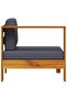 Middle Sofa with 1 Armrest Dark Grey Solid Acacia Wood - 2