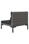 Garden Sofas 3pcs with Cushions Half Round Poly Rattan - 7