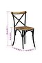 Cross Chairs 2 pcs Black Solid Mango Wood - 3