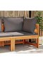 Corner Sofa with Dark Grey Cushions Solid Acacia Wood