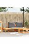 Garden Bench with Table Dark Grey Cushions Solid Acacia Wood