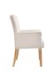 Dining Chairs with Armrests 6 pcs Beige Fabric - 4