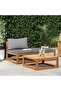 3 Piece Garden Lounge Set with Cushions Solid Acacia Wood