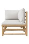 2 Piece Garden Lounge Set with Light Grey Cushions Bamboo - 5