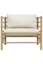 Garden Sofa with Cream White Cushions Bamboo - 2