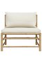 Garden Middle Sofa with Cream White Cushions Bamboo - 2