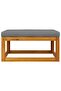Footrest with Dark Grey Cushion Solid Acacia Wood - 4