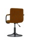Swivel Dining Chairs 6 pcs Brown Velvet - 5