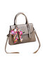 Women's handbag PU leather texture yellow/grey