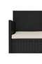 3-Seater Garden Bench with Cushions Black Poly Rattan - 6