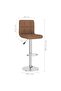 Bar Stools 2 pcs Brown Fabric - 3