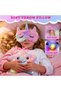 Unicorn Gifts for Girls Ages 3-10 - Toys Set with Light Up Plush Pillow, Diary, Headband & - 3