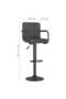Bar Stools 2 pcs Dark Grey Fabric - 3