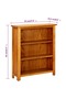 3-Tier Bookcase 70x22.5x82 cm Solid Oak Wood - 3