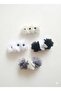 Set of 4 Women's Black Beaded Chiffon Rose Buckle - Frida Buckle Set - 4