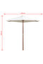 Parasol 270x270 cm Wooden Pole Cream White - 3