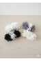 Set of 4 Women's White Beaded Chiffon Rose Buckle - Stylish Side Buckle Set - 2