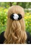Set of 4 Women's White Beaded Chiffon Rose Buckle - Stylish Side Buckle Set - 4