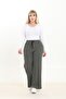 Palazzo (Wide Leg) Elastic Waist Modal Fabric Pants - 3