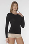 Women's Turtleneck Long Sleeve Black Undershirt - 2