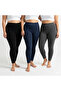 Women's Plus Size High Waist Stretchy Leggings – Black/Navy/Grey - 4