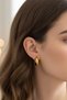 Women's Gold Stainless Steel Thick Tube Hoop Earrings 12 mm - 3