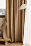 Beige Linen Background Curtain 1St. Quality Draped Fabric, No Pleats, Straight Cut, Ready to Use (1 Piece) - 2