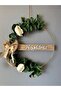Welcome Eucalyptus and White Rose Detailed Modern Door Ornament Wall Decor Gift - 5