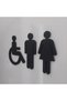 Wc Toilet Door Sign Set – Black Self-Adhesive Male Female Disabled Symbol Sign